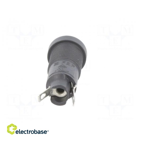 Fuse holder | cylindrical fuses | 5x20mm | 10A | on panel | black | FEF paveikslėlis 5