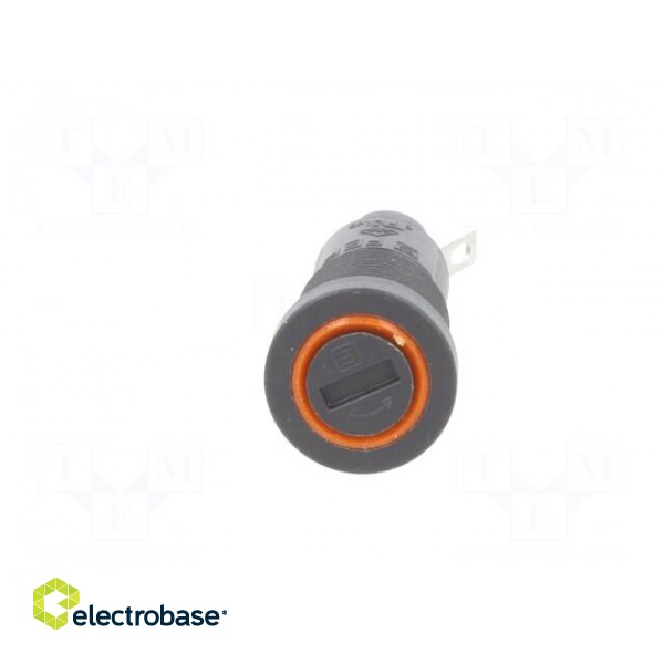 Fuse holder | cylindrical fuses | 5x20mm | 10A | on panel | black | FEF paveikslėlis 9