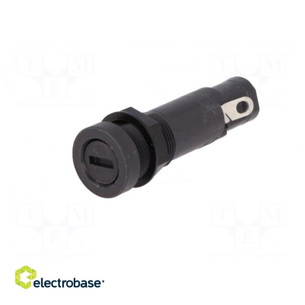 Fuse holder | cylindrical fuses | 5x20mm | 10A | on panel | black | FEU image 3