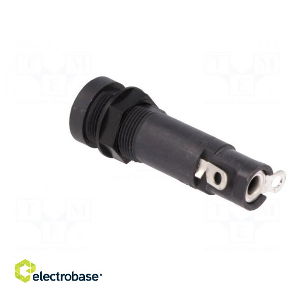 Fuse holder | cylindrical fuses | 5x20mm | 10A | on panel | black | FEU image 5