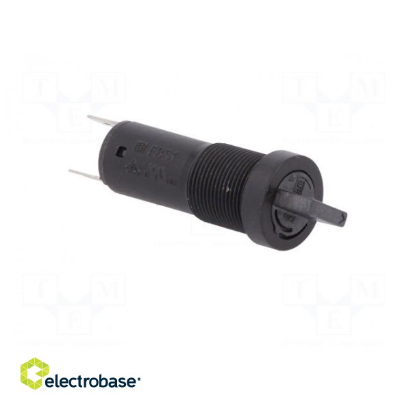 Fuse holder | cylindrical fuses | 5x20mm | 10A | on panel | black | FBS1 image 9
