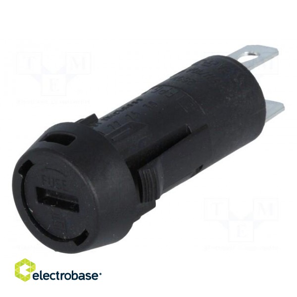 Fuse holder | cylindrical fuses | 5x20mm | 10A | Mounting: on panel image 1