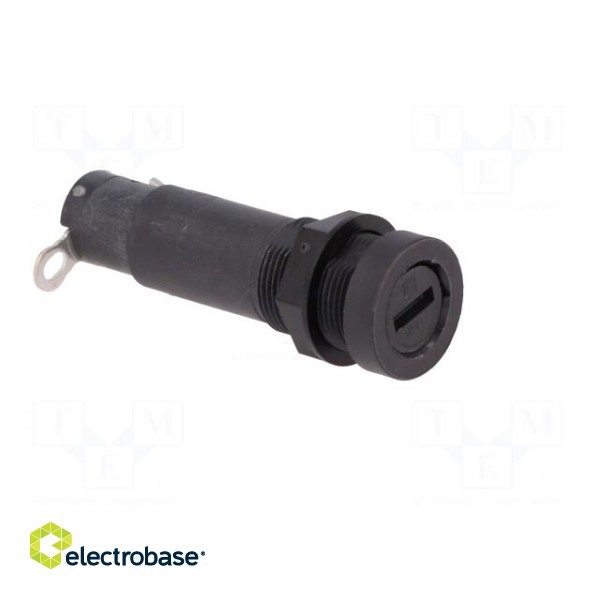 Fuse holder | cylindrical fuses | 5x20mm | 10A | on panel | black | FEU image 9