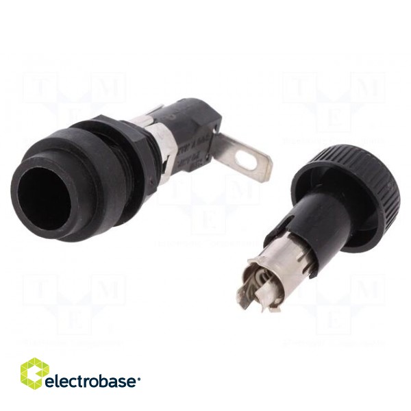 Fuse holder | cylindrical fuses | 5x20mm | 16A | 250V | on panel image 2