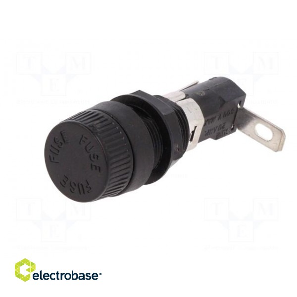 Fuse holder | cylindrical fuses | 5x20mm | 16A | 250V | on panel image 3