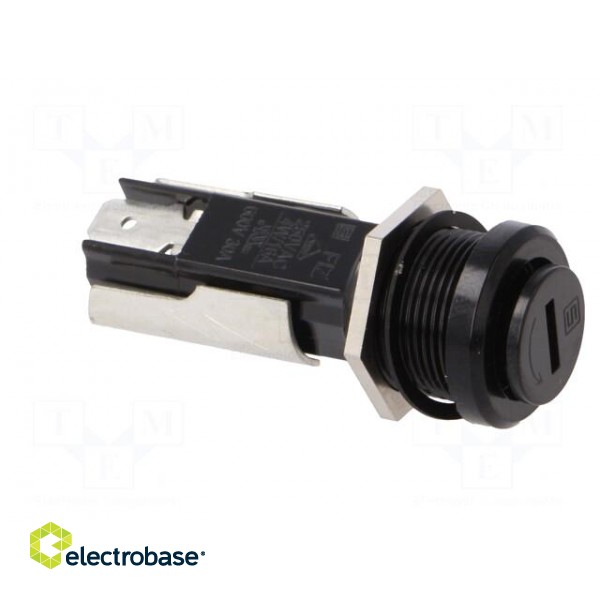 Fuse holder | cylindrical fuses | 5x20mm | 16A | on panel | black | FIZ фото 8