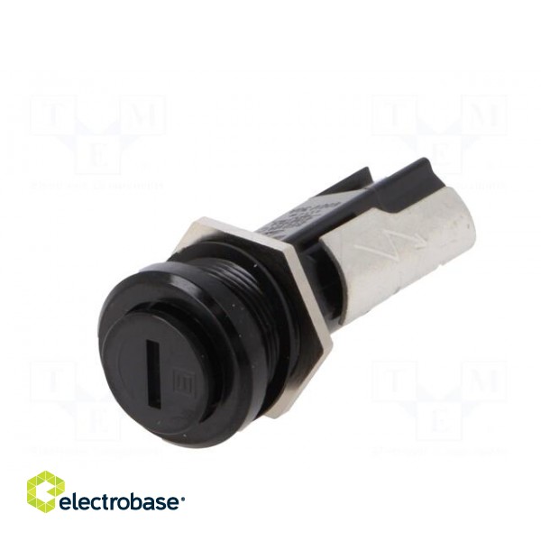Fuse holder | cylindrical fuses | 5x20mm | 16A | on panel | black | FIZ фото 2
