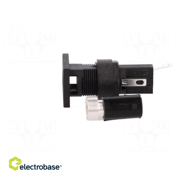 Fuse holder | cylindrical fuses | 5x20mm | 250V | on panel | black image 3
