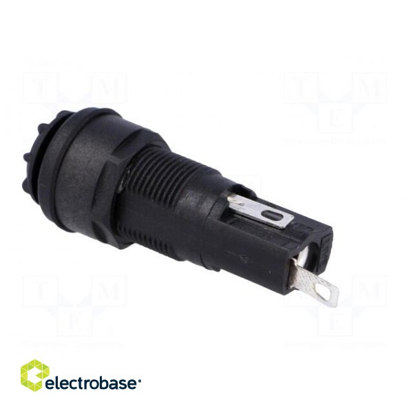 Fuse holder | cylindrical fuses | 5x20mm | 250V | on panel | black image 5