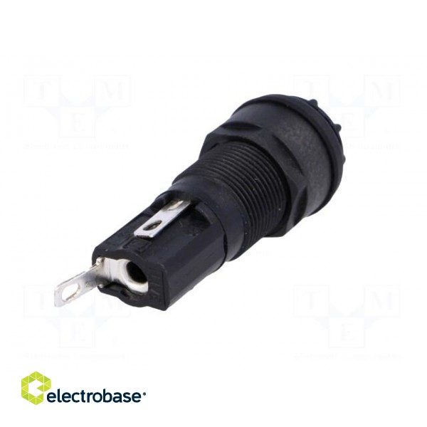 Fuse holder | cylindrical fuses | 5x20mm | 250V | on panel | black image 7