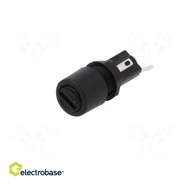 Fuse holder | cylindrical fuses | 5x20mm | 250V | on panel | black image 3