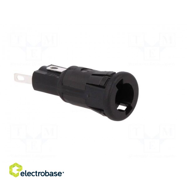 Fuse holder | cylindrical fuses | 5x20mm | 250V | on panel | black image 8