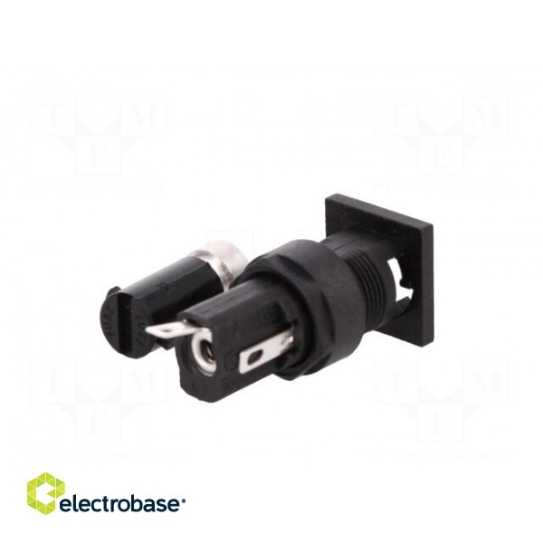 Fuse holder | cylindrical fuses | 5x20mm | 250V | on panel | black image 6