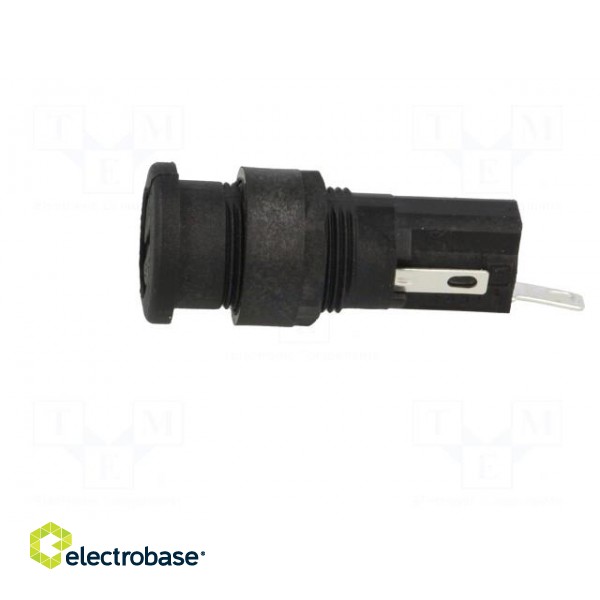 Fuse holder | cylindrical fuses | 5x20mm | 250V | on panel | black image 4