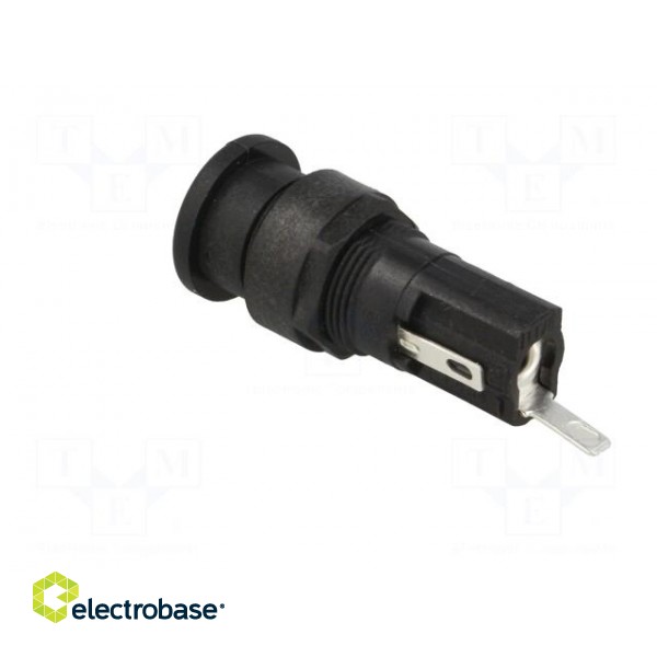 Fuse holder | cylindrical fuses | 5x20mm | 250V | on panel | black paveikslėlis 5