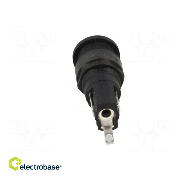 Fuse holder | cylindrical fuses | 5x20mm | 250V | on panel | black paveikslėlis 6