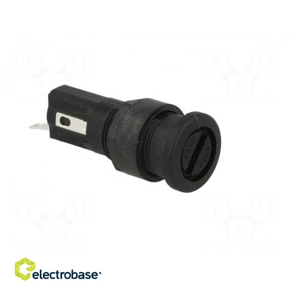 Fuse holder | cylindrical fuses | 5x20mm | 250V | on panel | black image 9
