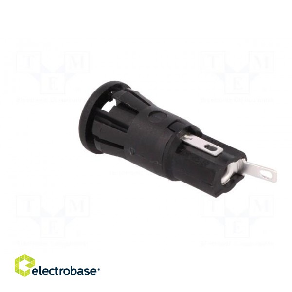 Fuse holder | cylindrical fuses | 5x20mm | 250V | on panel | black image 4