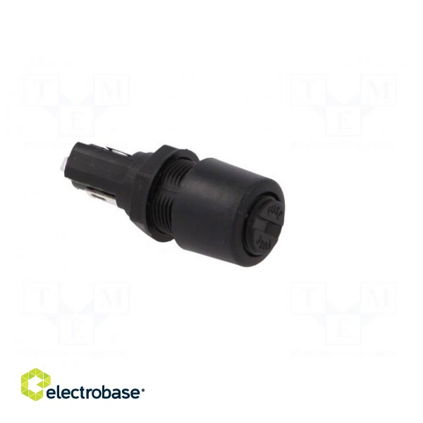 Fuse holder | cylindrical fuses | 5x20mm | 250V | on panel | black image 9