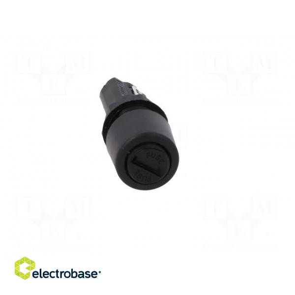 Fuse holder | cylindrical fuses | 5x20mm | 250V | on panel | black image 10