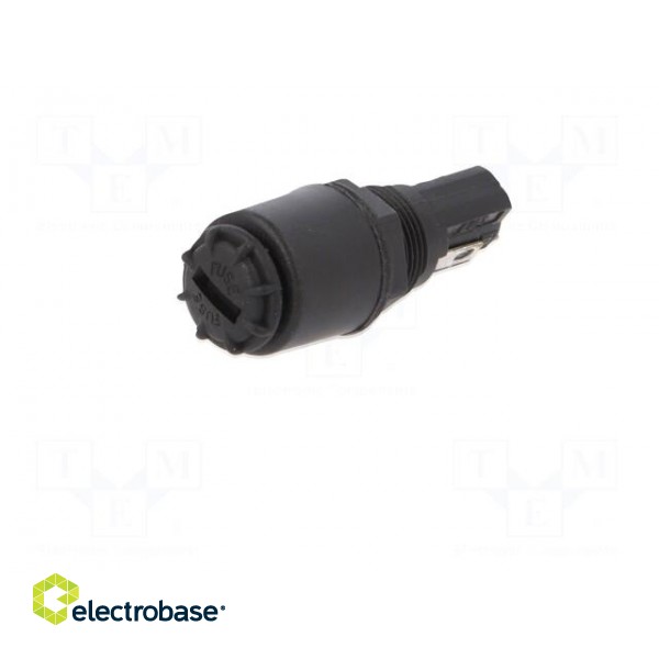 Fuse holder | cylindrical fuses | 5x20mm | 250V | on panel | black фото 3