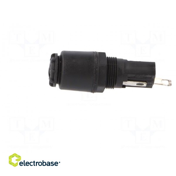 Fuse holder | cylindrical fuses | 5x20mm | 250V | on panel | black фото 4