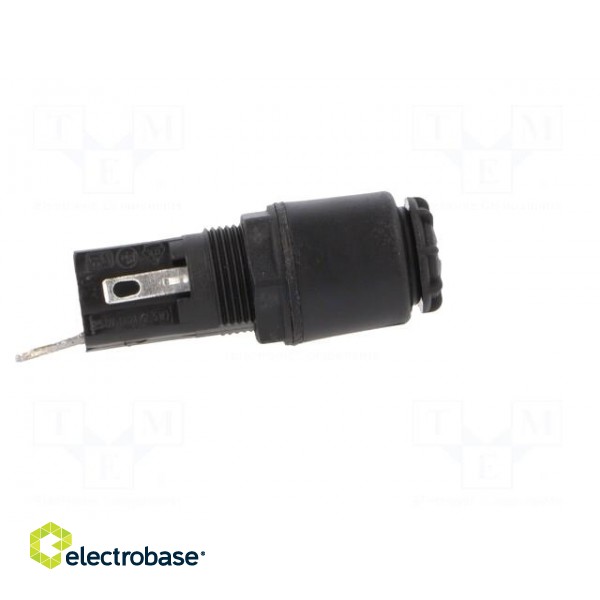 Fuse holder | cylindrical fuses | 5x20mm | 250V | on panel | black фото 8