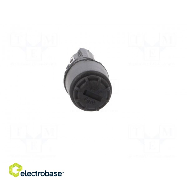 Fuse holder | cylindrical fuses | 5x20mm | 250V | on panel | black фото 10