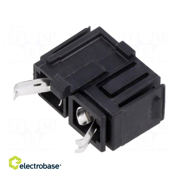Fuse holder | cylindrical fuses | 5x20mm | snap-fastener | black image 2