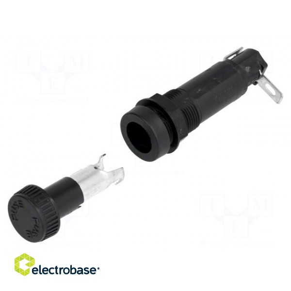 Fuse holder | cylindrical fuses | 6,3x32mm | 10A | 250V | -40÷85°C image 1