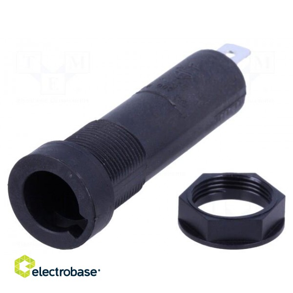 Fuse holder | cylindrical fuses | 6.3x32mm | 10A | 500V | on panel image 1