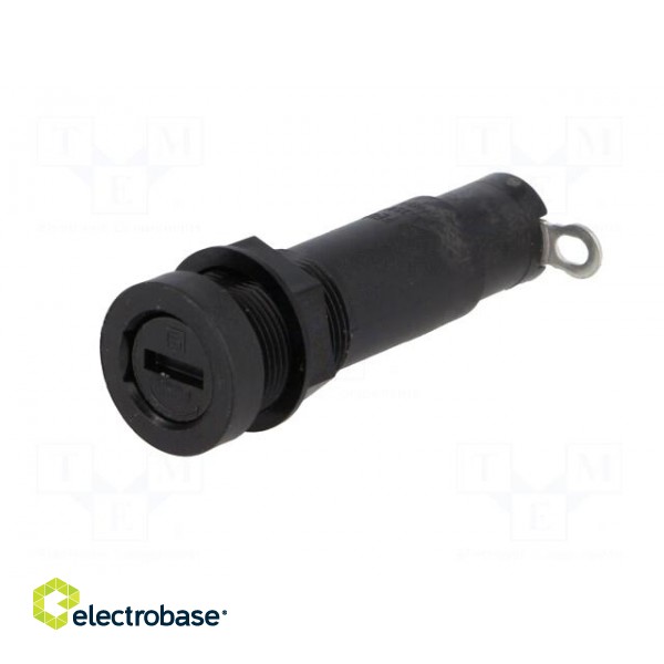 Fuse holder | cylindrical fuses | 6.3x32mm | 10A | on panel | black image 3