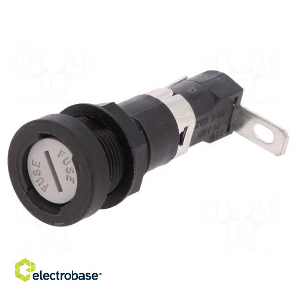Fuse holder | cylindrical fuses | 6.3x32mm | 16A | 250V | on panel image 1