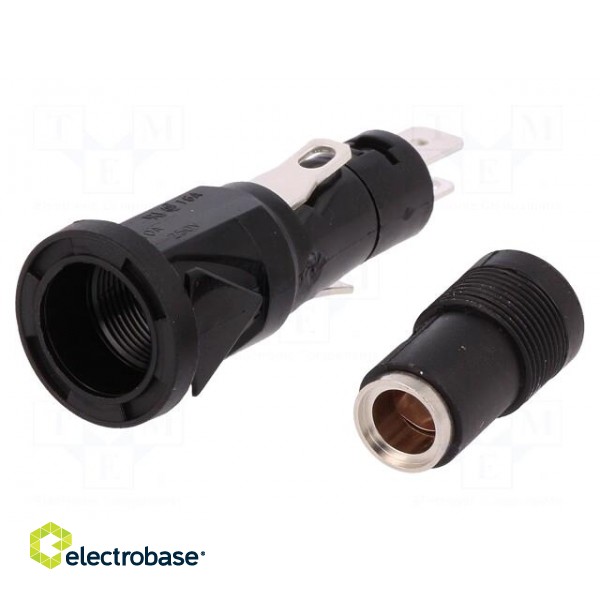 Fuse holder | cylindrical fuses | 6,3x32mm | 250V | -55÷70°C | UL94V-2 image 2