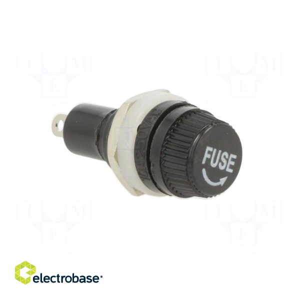 Fuse holder with cover | cylindrical fuses | 5mm | 10A | on panel фото 8