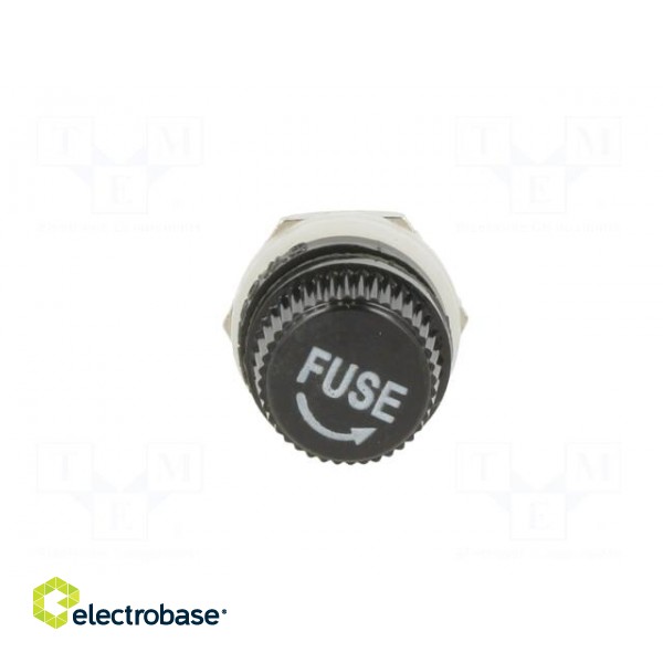 Fuse holder with cover | cylindrical fuses | 5mm | 10A | on panel фото 9