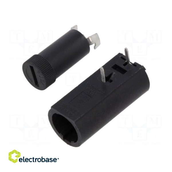 Fuse holder | cylindrical fuses | THT | 5mm | -30÷85°C | 10A | 250VAC