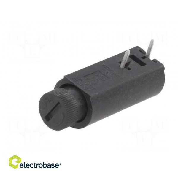 Fuse holder | cylindrical fuses | THT | 5x20mm | -30÷85°C | 10A | black image 2