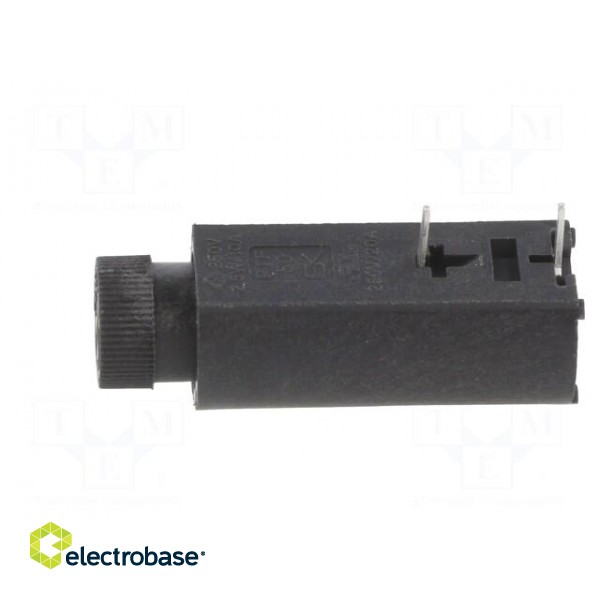 Fuse holder | cylindrical fuses | THT | 5x20mm | -30÷85°C | 10A | black image 3