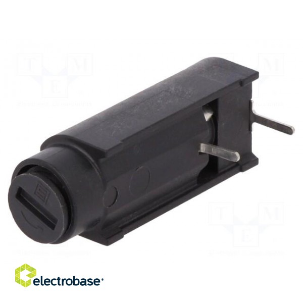 Fuse holder | cylindrical fuses | THT | 5x20mm | -40÷85°C | 10A | black paveikslėlis 1