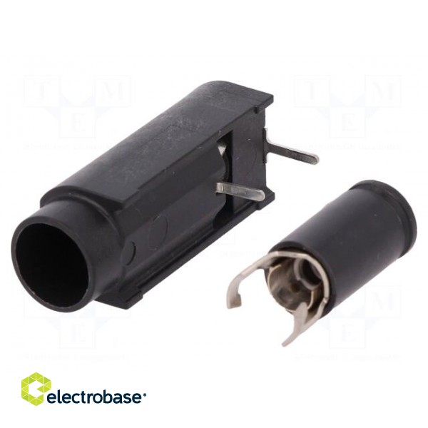Fuse holder | cylindrical fuses | THT | 5x20mm | -40÷85°C | 10A | black paveikslėlis 2