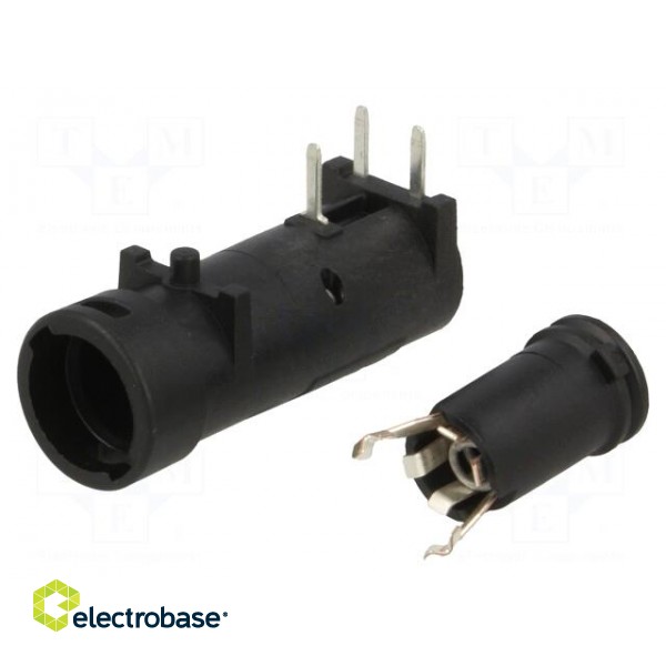 Fuse holder | cylindrical fuses | THT | 5x20mm | -40÷85°C | 10A | black image 2