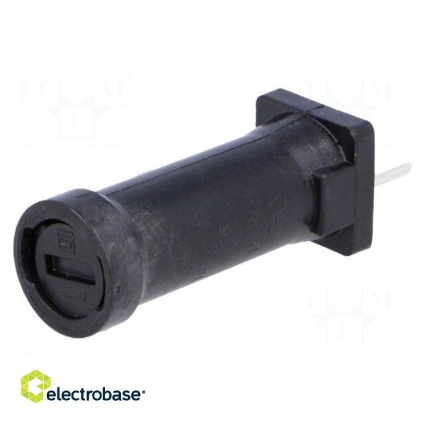 Fuse holder | cylindrical fuses | THT | 5x20mm | -40÷85°C | 6.3A | black image 1