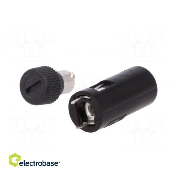 Fuse holder | cylindrical fuses | THT | 5x20mm | -40÷85°C | 6.3A | black image 6