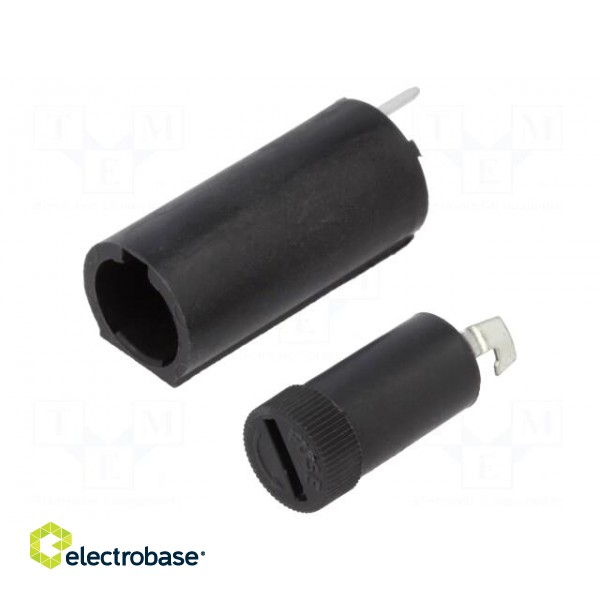 Fuse holder | cylindrical fuses | THT | 5x20mm | 10A | thermoplastic фото 1