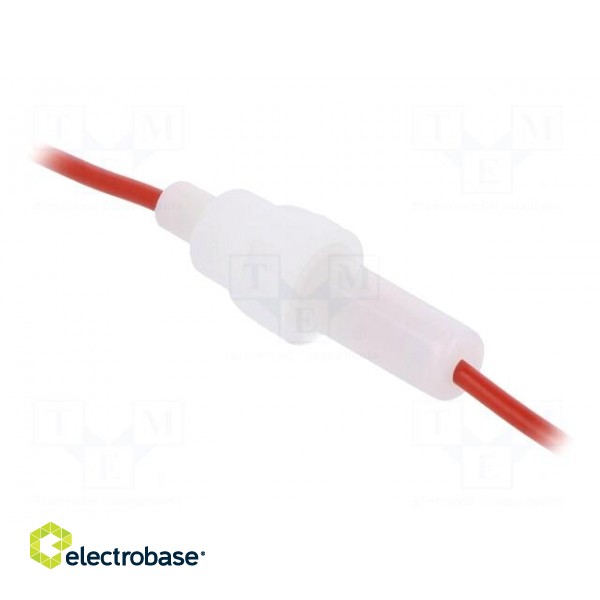 Fuse holder | cylindrical fuses | 5x20mm | Mounting: on cable | 23AWG paveikslėlis 1