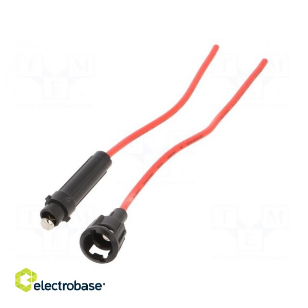 Fuse holder | cylindrical fuses | 6.3x32mm | Imax: 10A | Leads: cables image 2