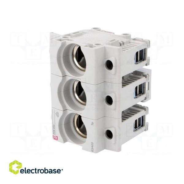 Fuse base | D02 | for DIN rail mounting | 63A | 400VAC | Poles: 3 image 2