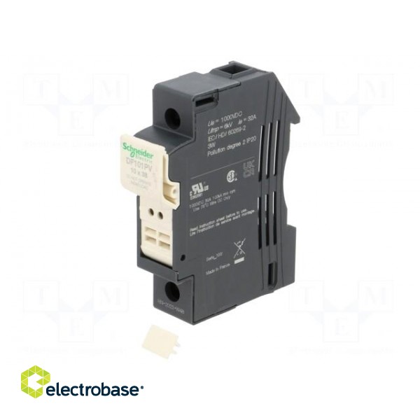 Fuse base | for DIN rail mounting | Poles: 1 фото 1