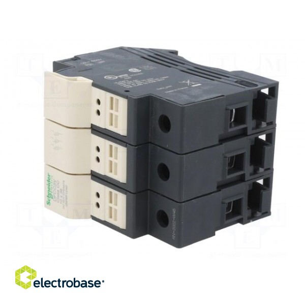 Fuse base | for DIN rail mounting | Poles: 3 фото 2